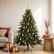 Umetna božična jelka z bučko 150 cm 150 LED Toplo bela