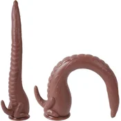 shumee Veliki dildo z ogromnim penisom, rjave barve, s priseskom 47 cm