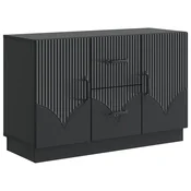 Vidaxl Strani šal s predalom Črna 89 x 34,5 x 57 cm Inženirski les