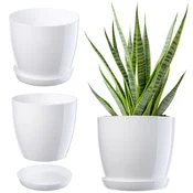 KADAX Cvetlični lonec s krožnikom, 20 cm, bel, plastičen