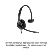 HP Poly Mission 415 - Monaural USB žične slušalke, Črna