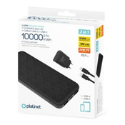 PLATINET POWER BANK 10000 mAh PD CHARGER 20W kabel USB-C črna