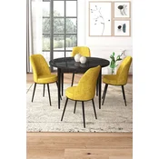 Hanah Home Set Trpezarijski sto i 4 stolice, Žuto-crni