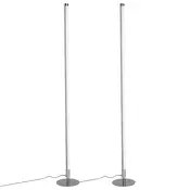 Set 2 sodobnih talnih svetilk LED krom - Line-up