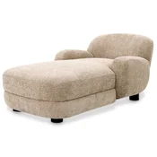 Casa Padrino Luxury Chaise Longue Sand/Black 95 x 170 x H. 69 cm - Living Room Recliner - Recamier - Living Room Furniture - Luxury Furniture - Luxury Quality