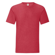 Red mens t-shirt in combed cotton Iconic with Fruit of the Loom sleeve