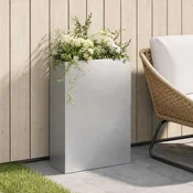 Vidaxl Vrtni lonček Srebrna 40 x 20 x 75 cm Nerjaveče jeklo