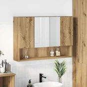 vidaXL Kopalniška ogledalna omara artisan hrast 80 x 17 x 55 cm