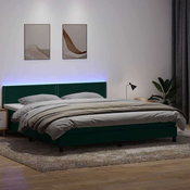 vidaXL vidaXL Box spring postelja z vzmetnico temno zelena 180x220 cm žamet, (21791093)