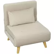 Homestar Zložljiv počivalnik z nastavljivim naslonom 72x190x25 cm bež