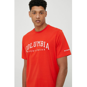Pamucna majica Columbia boja: crvena, s uzorkom