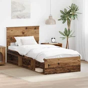 Vidaxl Konstrukcija postelje Star les 90 x 190 cm Masivno borovo les