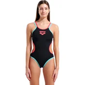 Arena one double cross back black/coral/water m - uk34