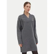 Liu Jo Pletena obleka WF6372 MS009 Siva Regular Fit