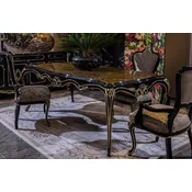 Casa Padrino luxury baroque dining chair set silver/black/gold - Baroque kitchen chairs set of 6 - Luxury dining room furniture in baroque style - Baroque dining room furniture