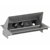 BACHMANN BAC-Kit CONEO 2x220V, 2xUSB, 1xprazen srebrn 900.406