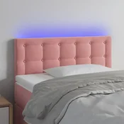Vidaxl vidaXL Vzglavje postelje z LED svetlo roza 90x5x78/88 cm žamet