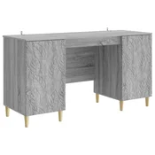 vidaXL Miza Siva Sonoma Inženirski les 142,5 x 50 x 75 cm