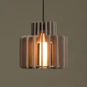 Lucide Visoka svetilka Rollo, taupe, O 40 cm, tkanina/kovina/steklo - Dnevna soba/jedilnica - siva - Tkanine/tekstil
