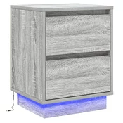 Nocni ormar s ladicama Siva 39 x 34,5 x 50 cm Konstruirano drvo