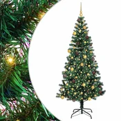 Vidaxl Umjetna preddekorirana božićna jelka med 300 LED Zelena 210 cm
