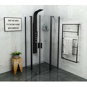 Kvadratna kabina za prho ZOOM LINE BLACK, 900 x 900 mm, prosojno steklo - 6.00 - Antidrop - 24 - 90.00 - Kvadratni zasloni - Polysan - ZOOM LINE BLACK - 90.00 - Odprtina - 90x90 - 1900.00