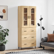 Greatstore Visoka komoda sonoma hrast 69,5x34x180 cm inženirski les