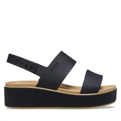 Sandali Crocs Brooklyn Matte Wrap Low Wedge 211802 Črna