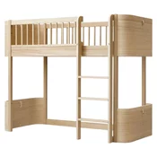 oliver furniture® nadstropna posteljica mini+ low loft bed 60x160 oak