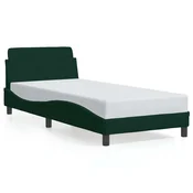 Vidaxl Posteljni okvir Dover temno zelen 90x200 cm žamet