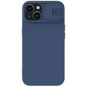 Nillkin Silikonski ovitek CamShield Magnetic za iPhone 14 Plus Magnetni ovitek MagSafe s pokrovom kamere, moder