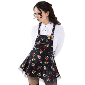 Ženska obleka KILLSTAR x CHUCKY - It's Time To Play Pinafore - Črna - KSRA010957