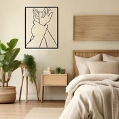 WallXpert metalni zidni ukras DCV-1042-MT, linijske prekrštene ruke u ramu, 50 x 40 cm, crni