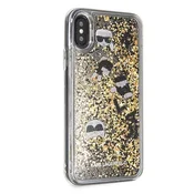 Karl Lagerfeld zaščitni ovitek Liquid Glitter Black and Gold, Iphone X/XS