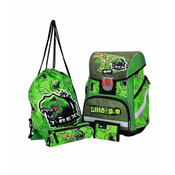 ABC123 TORBA ŠOLSKA 4-DELNI SET LED DINO