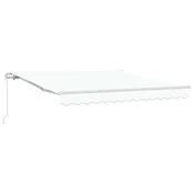 Vidaxl Vlečna tenda Bela 350 x 250 cm Poliester in aluminij