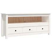 Vidaxl TV omarica bela 114x35x52 cm trdna borovina