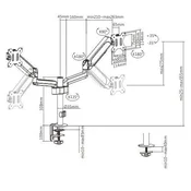 GEMBIRD MA-DA2P-01 Gembird Podesivi dupli stoni drzac za monitor, tilt,17-32 max.2x9kg (44281)