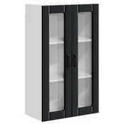 Vidaxl Stenski stekleni omarica LUCCA Črna 60 x 31 x 100 cm