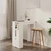 Barski stol s policom bijeli 102x50x103,5 cm konstruirano drvo