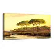 Nikcorp Slika na platnu hyidecorartwallart Vintage Winter on the Farm, 50 x 100 cm HD Micro Spray tisk, leseni blejtram, priložen črn kavelj, dekoracija za steno dnevna soba spalnica pisarna
