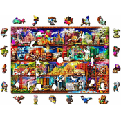 WOODEN CITY Lesena sestavljanka Travel Bookshelf 505 kosov