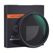 K&F Concept 72 mm XV38 Nano-X filter ND s spremenljivim/prehodnim nastavkom, ND2~ND32, črna
