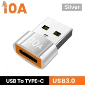 KJB USB-C OTG adapter za hitro polnjenje in USB 3.0, srebrn B