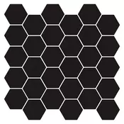 vidaXL Heksagonska pločica 10 pcs Crna 30 x 30 cm Poliuretan i PET