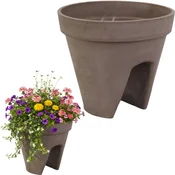 shumee Goliat Classic bež plastični cvetlični lonec za balustrado