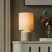 Globen Lighting namizna svetilka Florian, bela/bež, višina 39 cm - Dnevna soba/jedilnica - bela, bež - Tkanine/tekstil