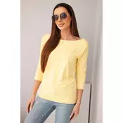 Ženska bluza z ladjastim izrezom, limona