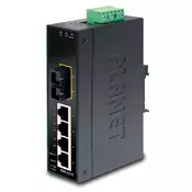 PLANET IP30 Slim Type 4-Port Industrial Ethernet switch + 1-Port 100Base-FX(SC) (-40 - 75 C) (ISW-511T)