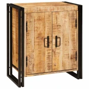 Nocni ormar Smeda 66 x 35 x 76 cm Cvrsto grubo drvo manga